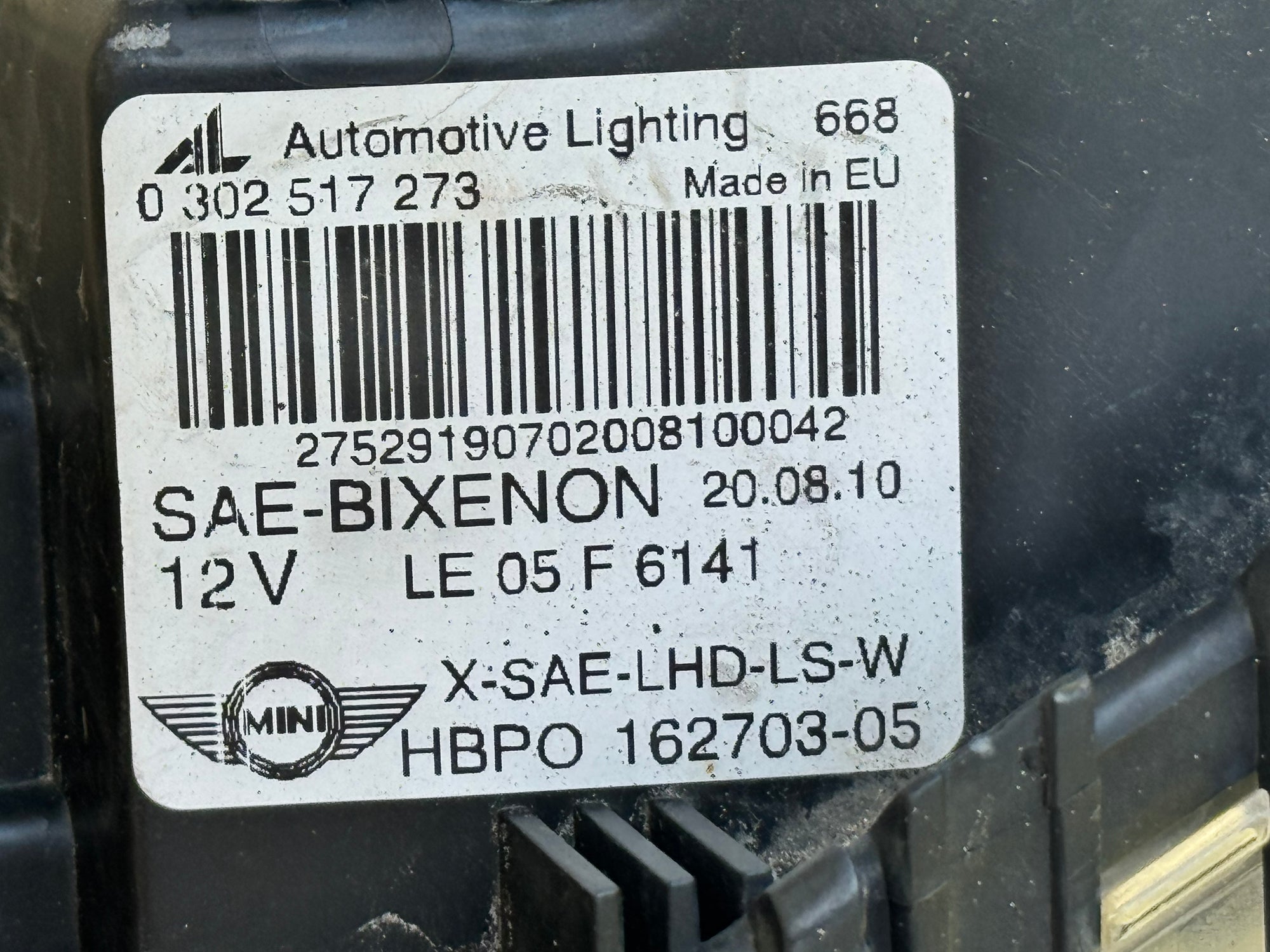 07-15 Mini Cooper R55 R56 R57 R58 R59 Bi-Xenon HID Headlight Assembly OEM LH