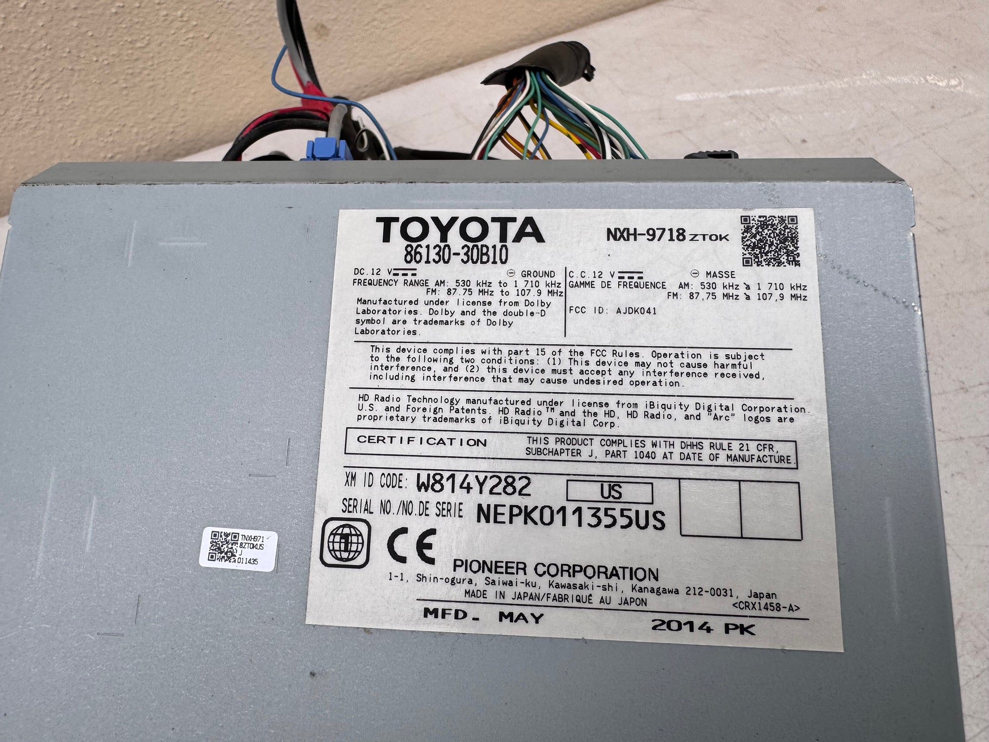 2013-2015 LEXUS GS350 Gracenote OEM XM HD Radio Climate Control 86130-30B10