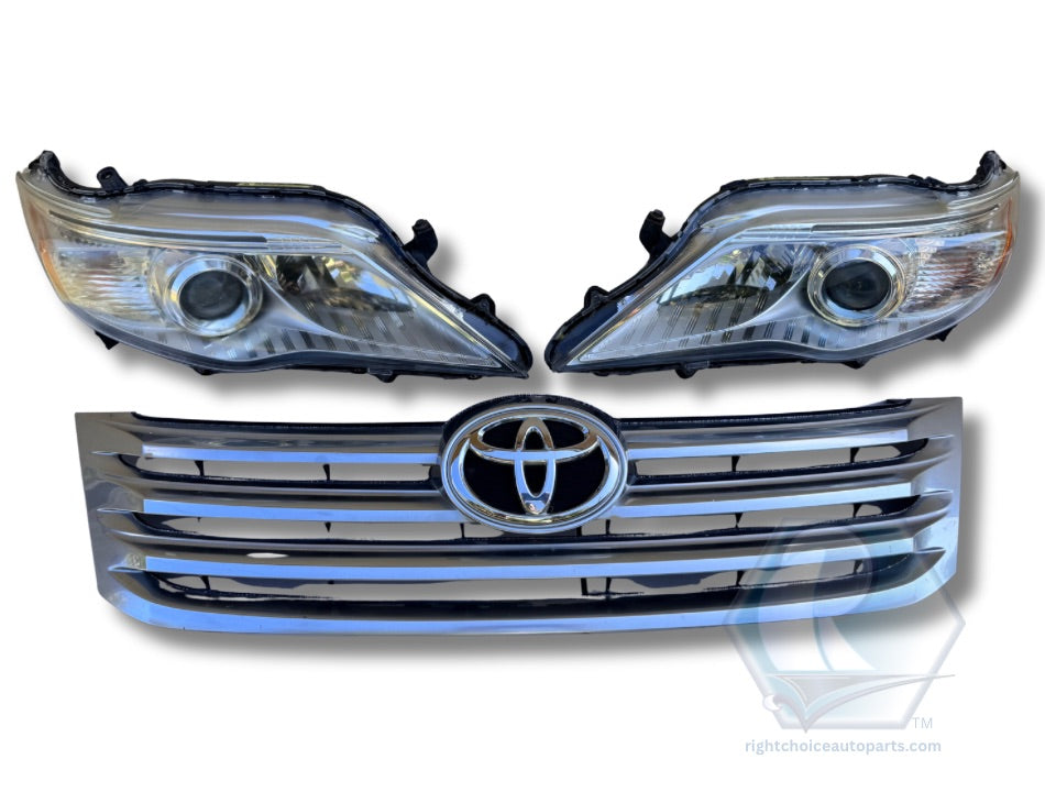 2011 2012 Toyota Avalon Xenon Headlight HID LH RH Pair Headlamp w/Grille OEM