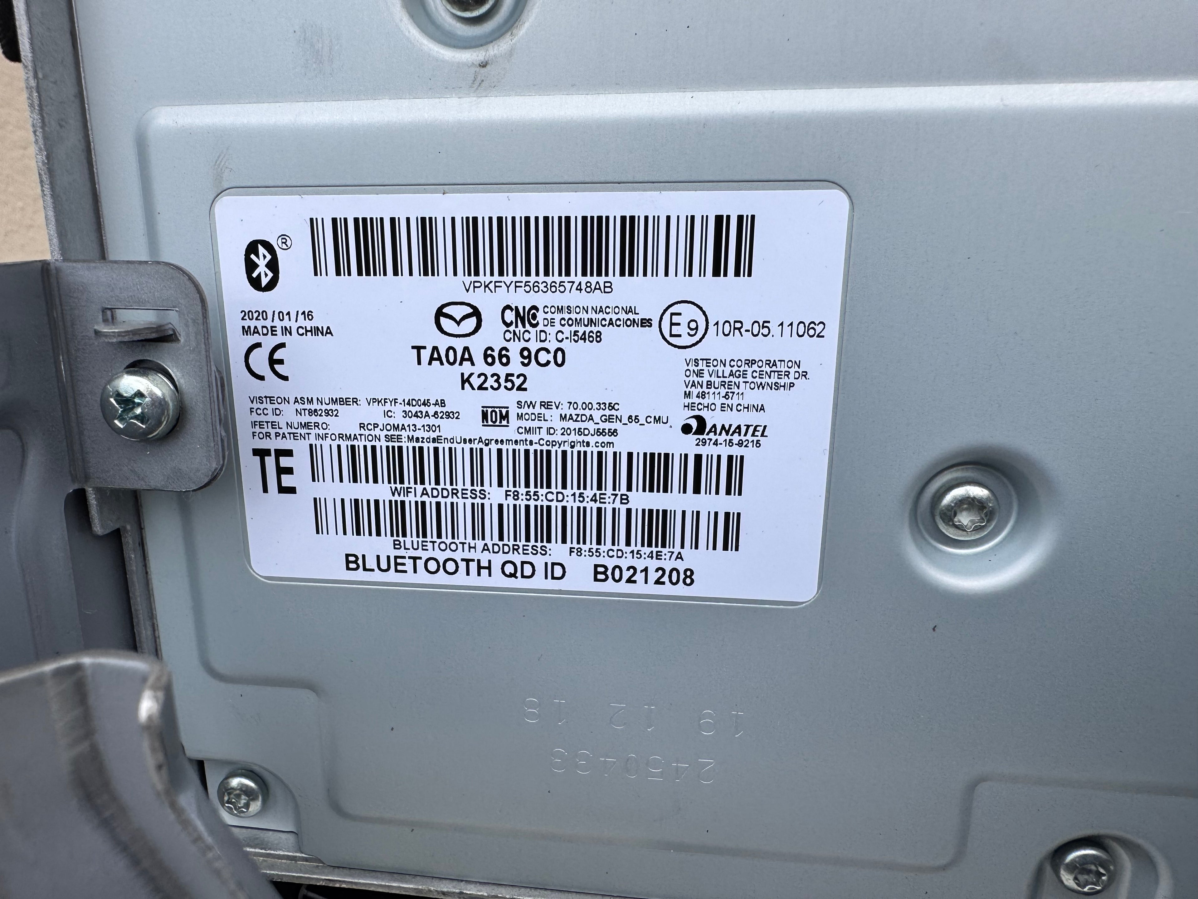 2017-2020 MAZDA CX-5 Navigation Radio Receiver Unit Display OEM