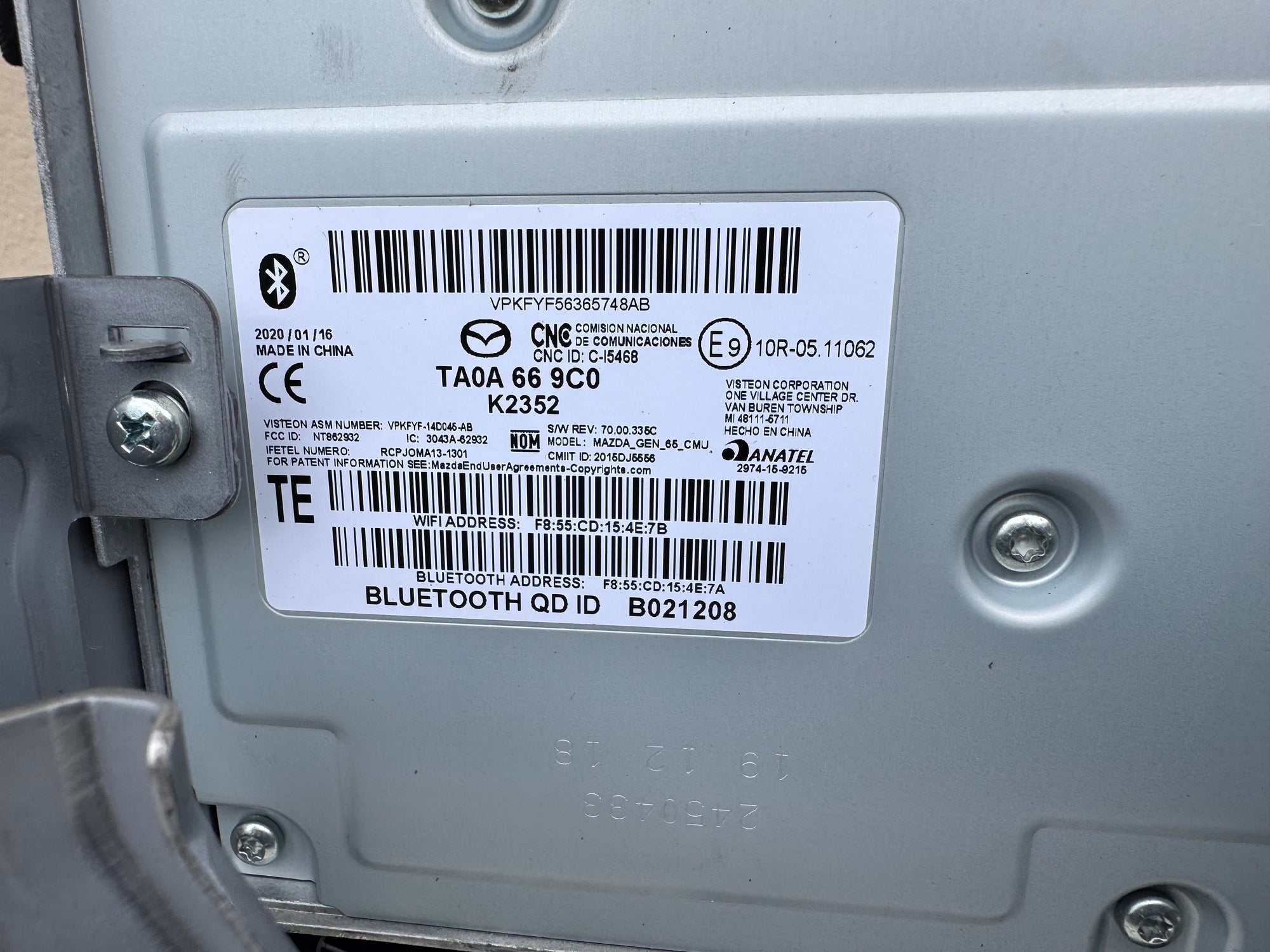 2017-2020 MAZDA CX-5 Navigation Radio Receiver Unit Display OEM