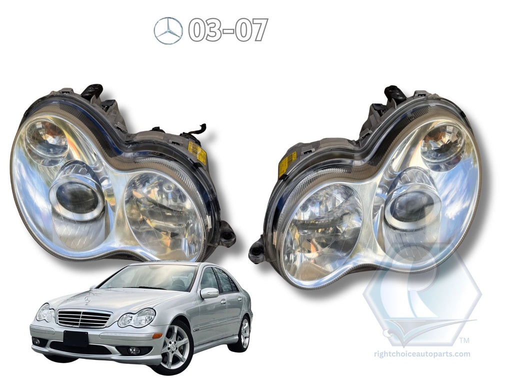 2003-2007 Mercedes W203 C230 C280 Bi-Xenon HID Headlight Assembly OEM Pair