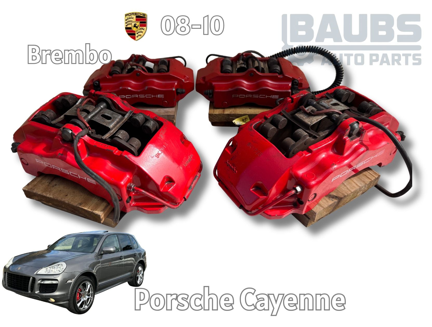 2008–2010 Porsche Cayenne OEM Brembo Brake Caliper Set 18ZR 18ZL | Audi Q7 | VW Touareg