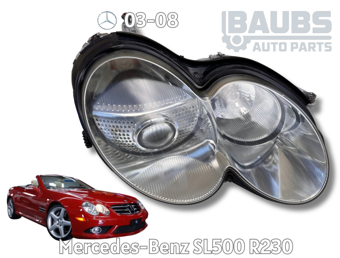 2003-2008 Mercedes-Benz R230 SL OEM HID Headlight Assembly RH Passenger Side