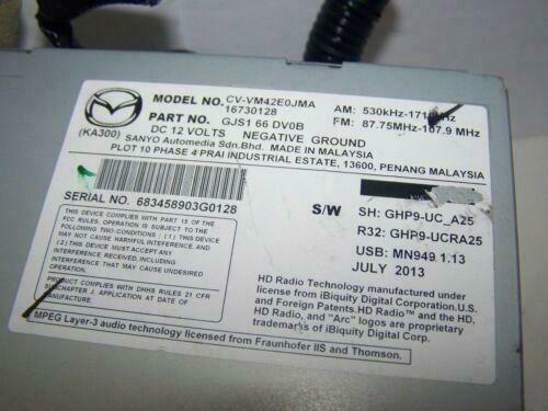 14-16 Mazda 6 GPS Navigation Display Radio CD Player GJS166DVOB OEM - rightchoiceautoparts