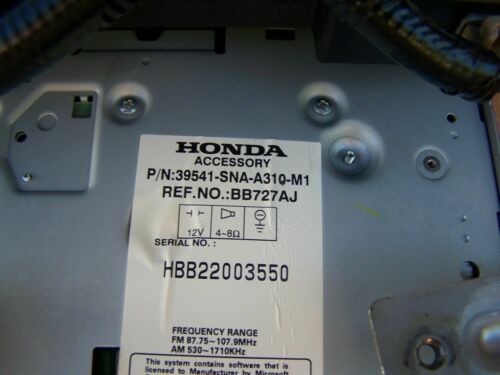 07-09 Honda Civic Navigation GPS Radio climate control system 39541-SNA-A3101-M1 - rightchoiceautoparts